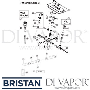 Bristan PM SIARMCSTL C Prism Semi Integrated Arm with Concealed Shower Valve Landscape Spare Parts - BR DV 239
